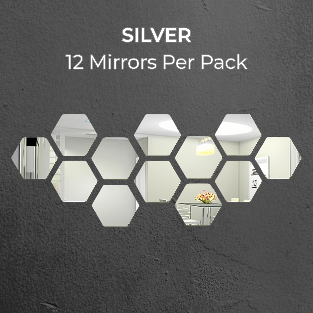 Self-Adhesive 3D Hexagon Mirror Stickers