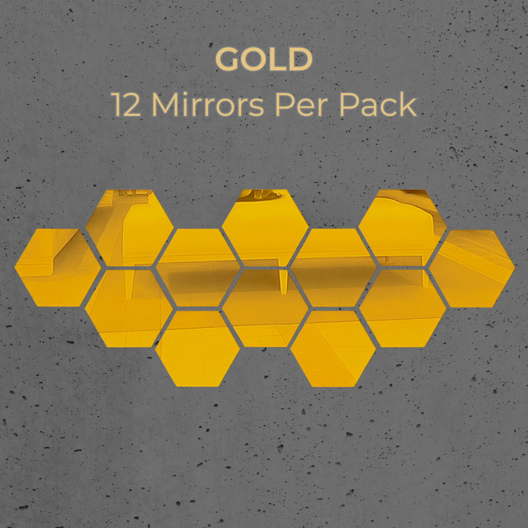 Self-Adhesive 3D Hexagon Mirror Stickers