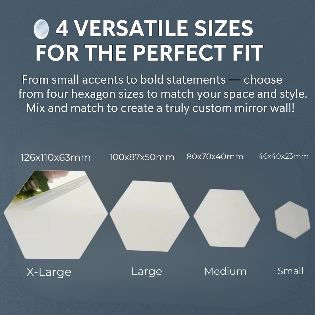 Self-Adhesive 3D Hexagon Mirror Stickers