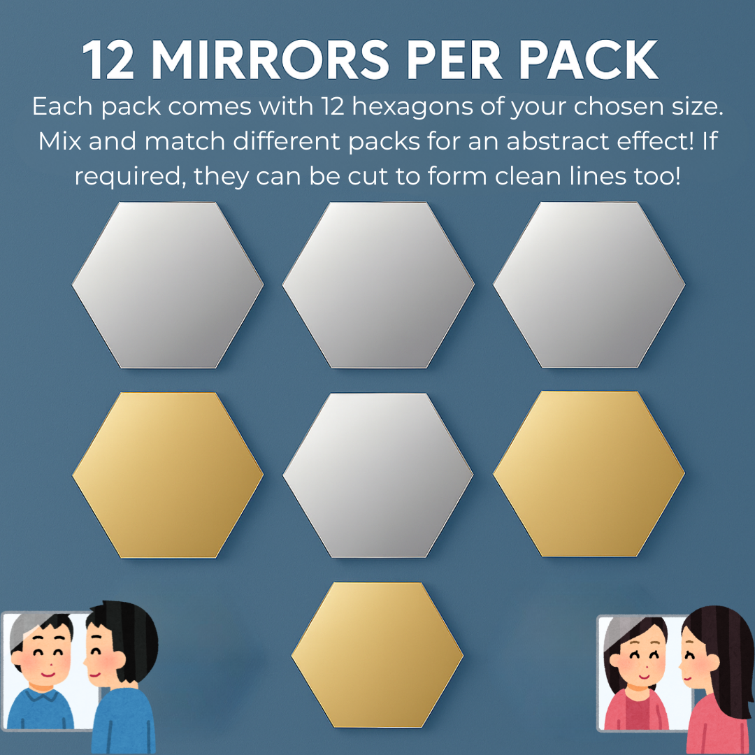 Self-Adhesive 3D Hexagon Mirror Stickers