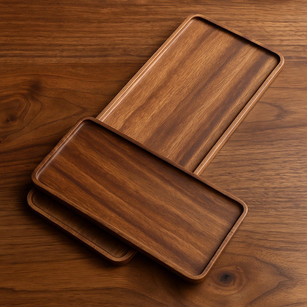 Rustic Walnut Serving & Display Trays