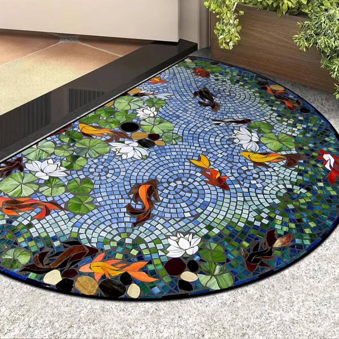 Mosaic Half-Moon Doorway Mats
