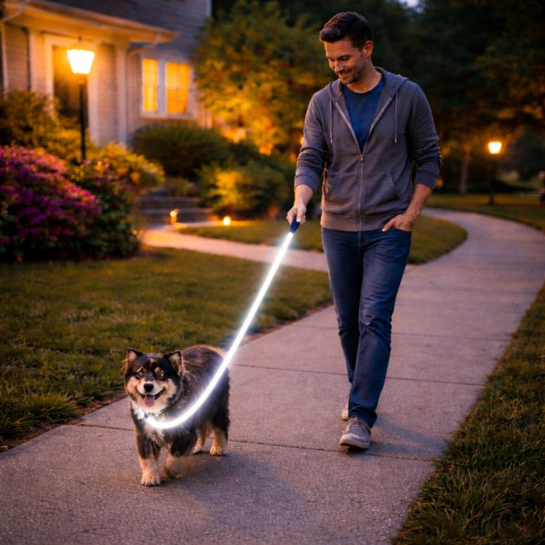 USB Rechargeable LED Light-Up Dog Leash