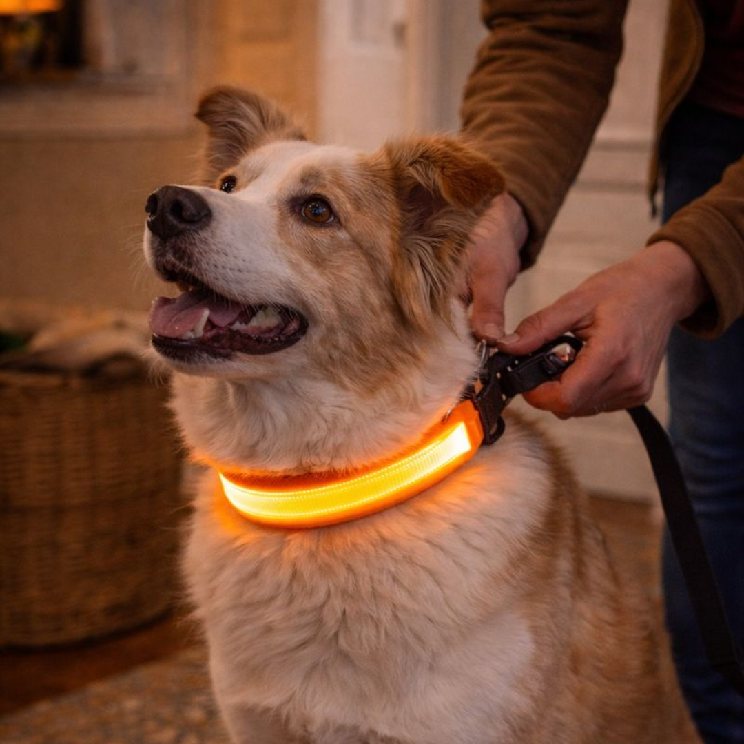 USB Rechargeable LED Light-Up Dog Collar